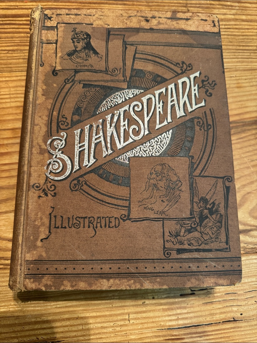 Illustrated Shakespeare Hardcover Book - Brown Cloth, copyright 1889